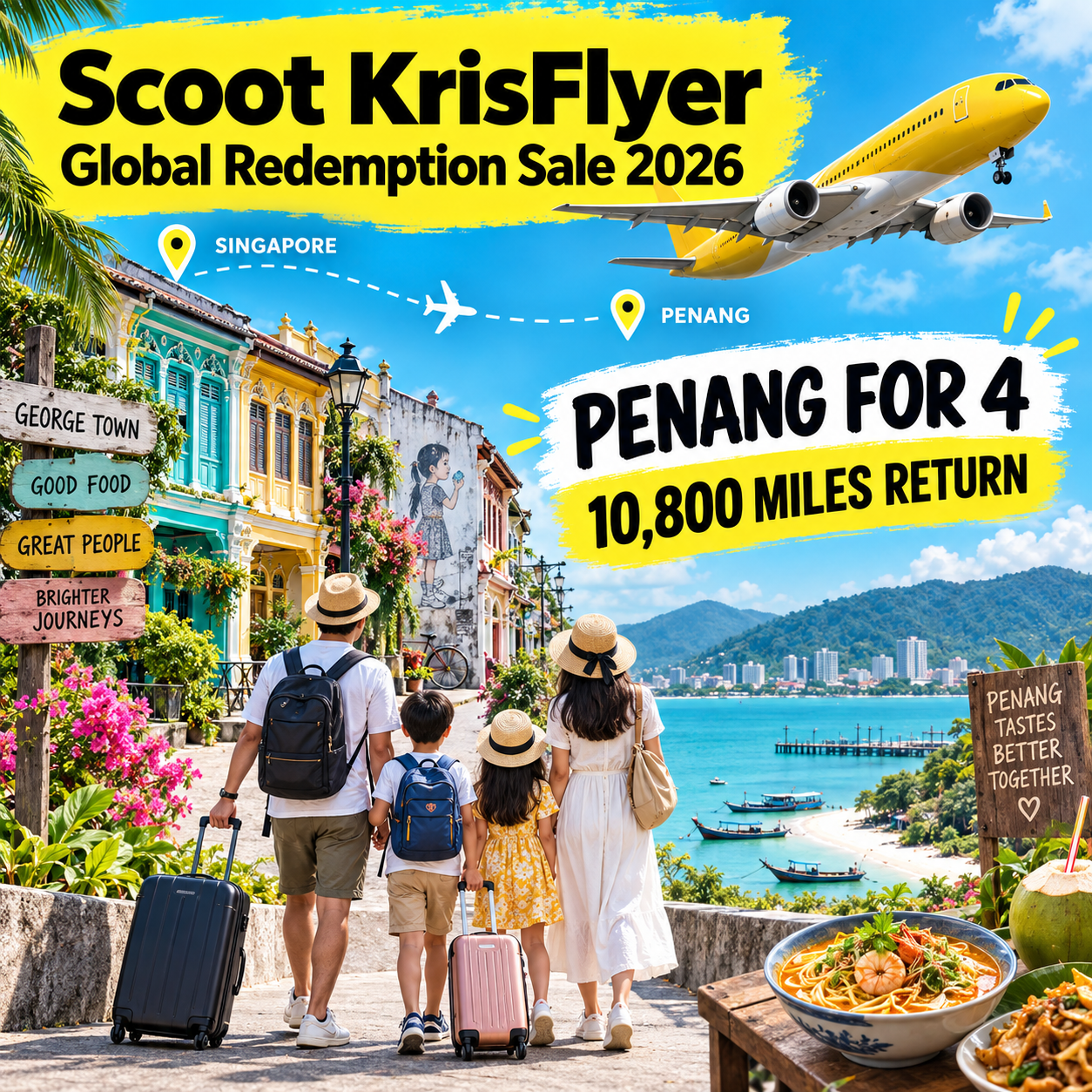 Scoot KrisFlyer Global Redemption Sale 2026 family trip to Penang
